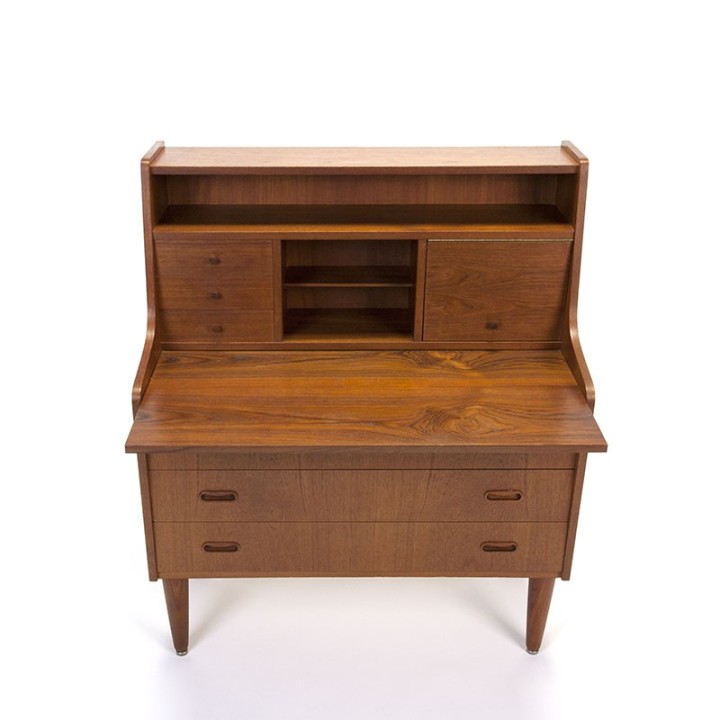 Teakhouten Deense vintage mid-century secretaire