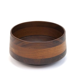 Vintage schaal van teakhout in 2 kleuren