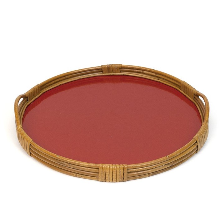 Vintage fifties tray with bamboo edge