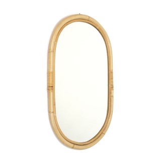 Vintage mirror with bamboo edge