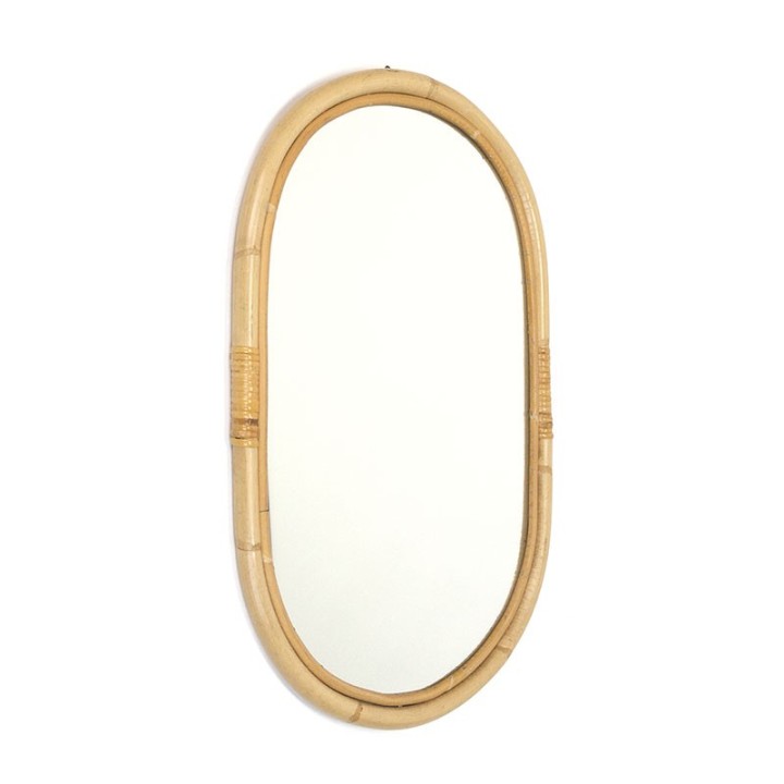 Vintage mirror with bamboo edge