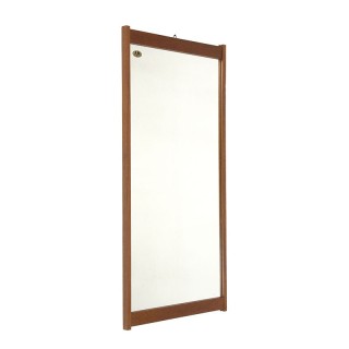 Deense teakhouten spiegel uit de AM-spejle fabriek Silkeborg