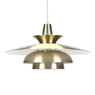 Danish vintage hanging lamp brass discs