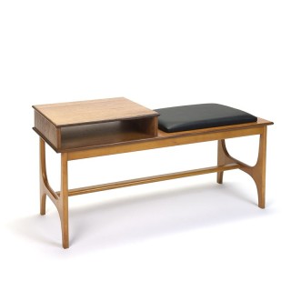 Teakhouten vintage telefoon of hal meubel jaren zestig