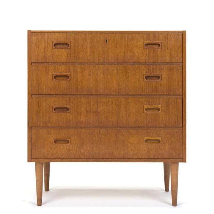 Deense vintage ladekast in teak met 4 lades