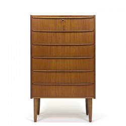 Danish vintage dresser with 6 drawers in teak sixties