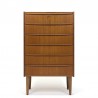 Deense vintage ladekast met 6 lades in teak jaren zestig