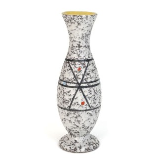 Earthenware vintage vase with yellow inside