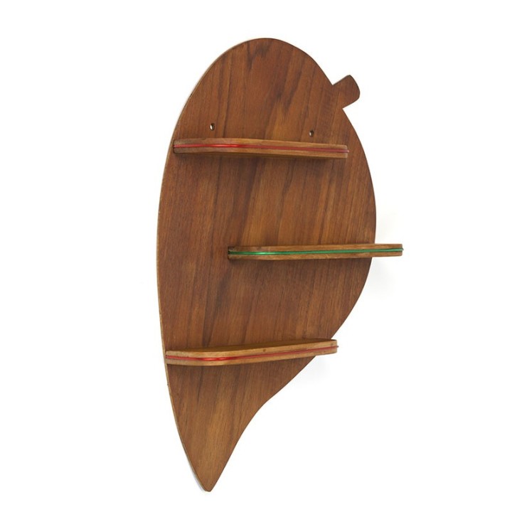 Danish vintage wall panel in the shape of a leaf