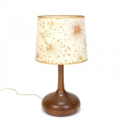 Danish vintage table lamp in teak with original shade