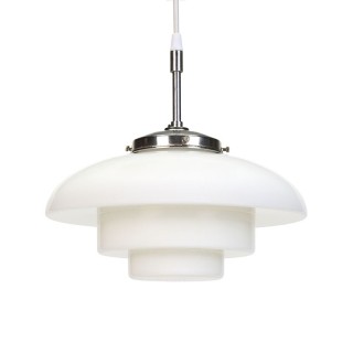 Scandinavische opaal glazen vintage hanglamp