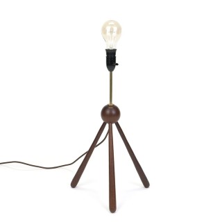 Large model Danish vintage teak table lamp on 3 legs