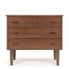 Teak Danish vintage chest of drawers with 3 drawers