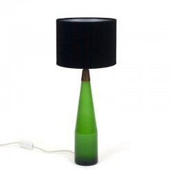 Danish vintage table lamp with green glass base