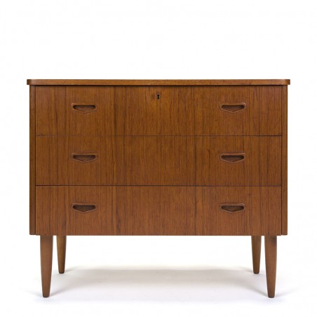 Low model vintage Danish teak chest of drawers