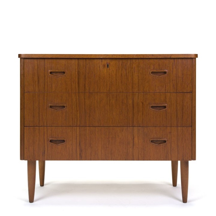 Low model vintage Danish teak chest of drawers