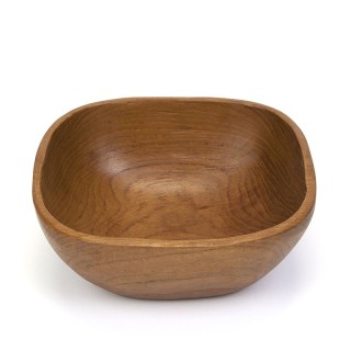 Square model vintage salad bowl in teak