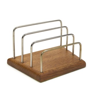 Vintage Danish letter holder with metal brackets