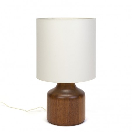 Large model Danish solid teak vintage table lamp