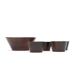 Vintage houten snack schaaltjes