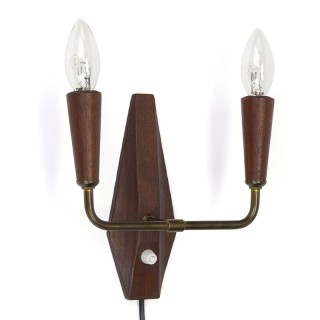 Teak vintage Danish wall lamp