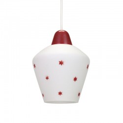 Glass vintage Philips hanging lamp with red stars