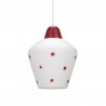 Glass vintage Philips hanging lamp with red stars