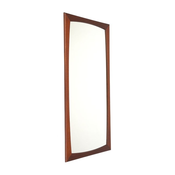 Teak Danish vintage mirror with organic detail