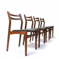 Vintage set of 4 luxury Danish teak dining table chairs