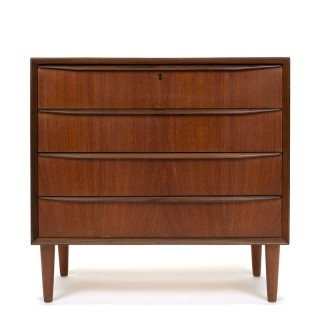 Teakhouten vintage Deense ladekast met 4 lades