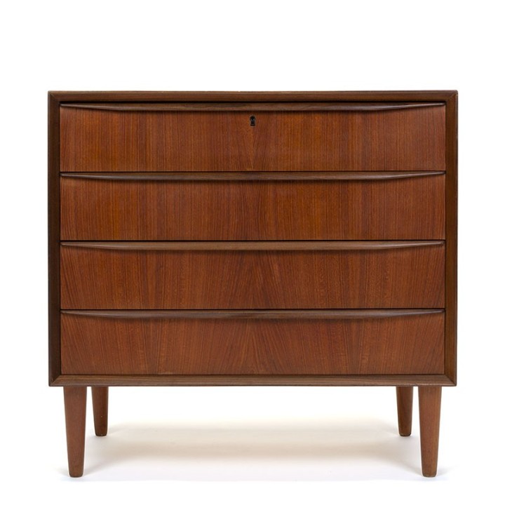 Teakhouten vintage Deense ladekast met 4 lades