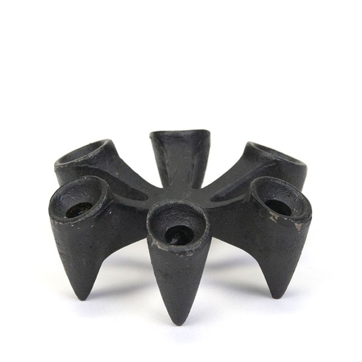 Klein gietijzeren vintage Deense kandelaar