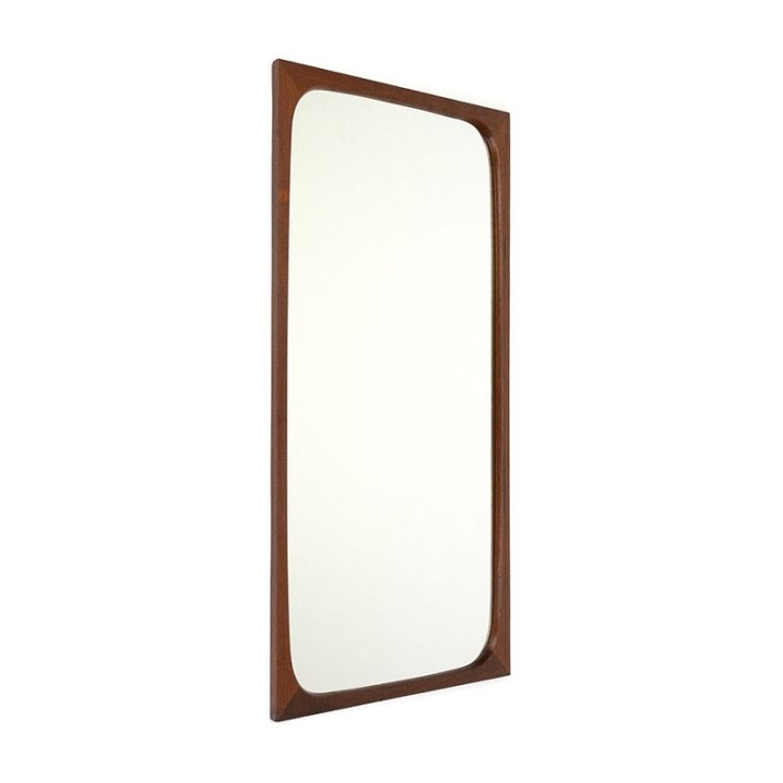 Teakhouten spiegel uit de zestiger jaren Deens vintage design