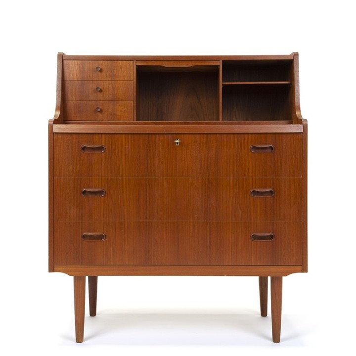 Secretaire desk in teak vintage Danish model