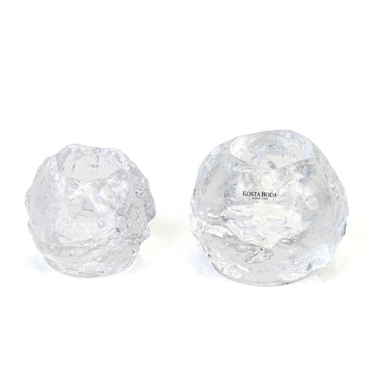 Vintage Kosta Boda Sneeuwbal set theelicht houders