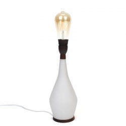 Danish vintage table lamp with white glass base