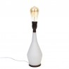 Danish vintage table lamp with white glass base