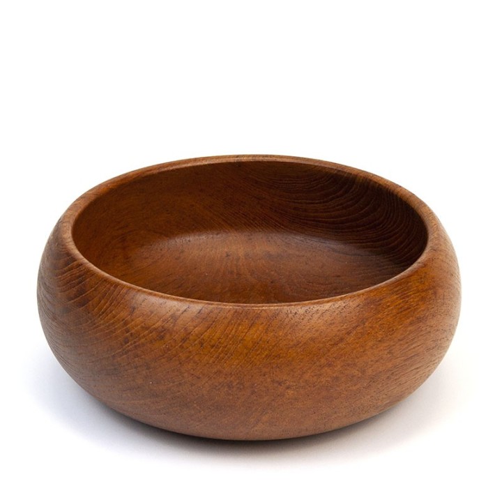 Round teak bowl vintage sixties
