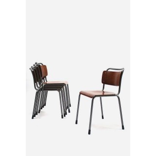 Set van 5 industriele stoelen - Retro Studio