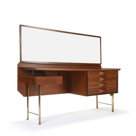 Vintage dressing table with organic shape and brass frame