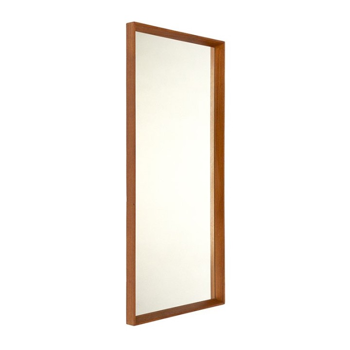 Danish vintage mirror in frame with small brass detail