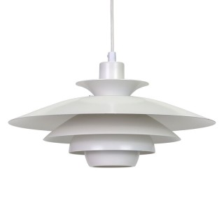 Witte Deense metalen vintage hanglamp