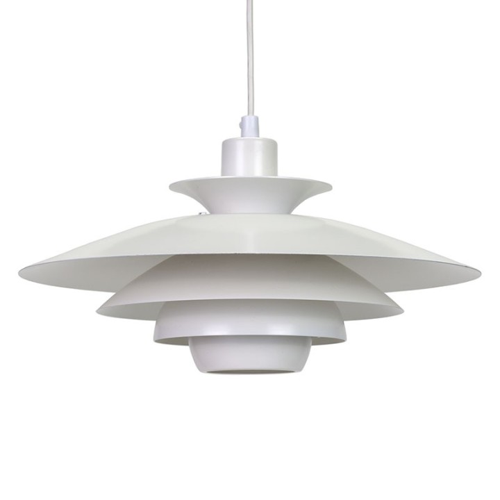 Witte Deense metalen vintage hanglamp