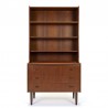 Danish teak vintage bookcase with drawers