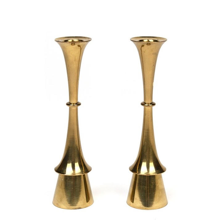Set of 2 vintage brass Hyslop candlesticks