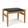 Oak vintage pouf or footstool from Denmark