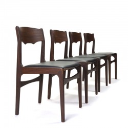 Danish vintage set of 4 dark teak chairs