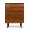 Large model vintage Danish chest of drawers with 5 drawers