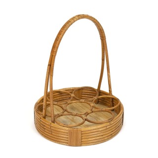 Vintage bamboo sixties glass holder