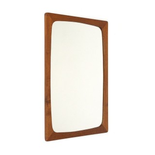 Danish small vintage mirror with teak edge